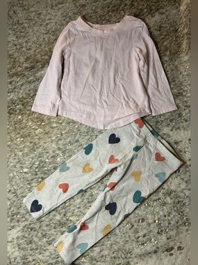 5 for $25🔥Cat & Jack Pink Shirt &‎ Garanimals Heart Print Leggings Set 18M